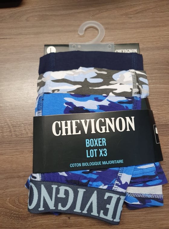 lot de 3 boxers chevignon coton biologique