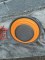 Passoire de cuisine pliable en silicone avec poignées pour égoutter les fruits et légumes (S + L) (Orange)