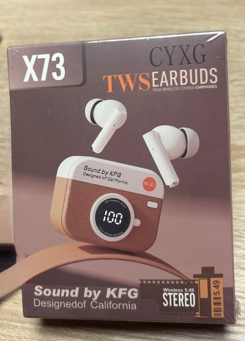 Ecouteurs Bluetooth Sans Fil 5.3 Marron Longue Autonomie Chargement Rapide